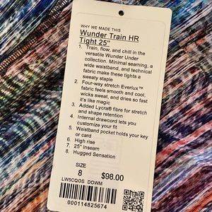 NWT Lululemon Size 8 Wunder Train HR Tight 25”